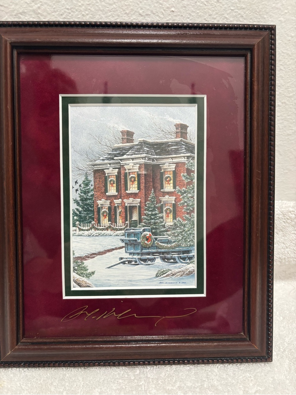 Ben Richmond 1995 signed A country Christmas art